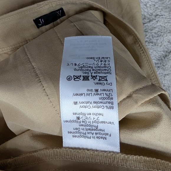 J. Crew Pants Womens 12 Beige Khaki Full Length Wide Leg Trouser Cotton Blend - Picture 9 of 12